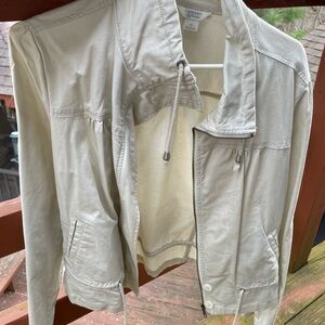 Christopher & Banks Cream Jean Jacket Casual Style